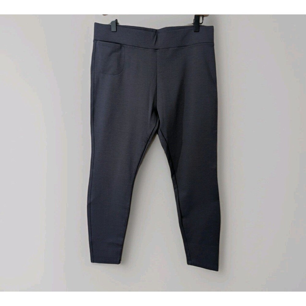 American Giant Ponte Pants Womens 14 Gray Pull On Stretch Leggings Work - Picture 2 of 12